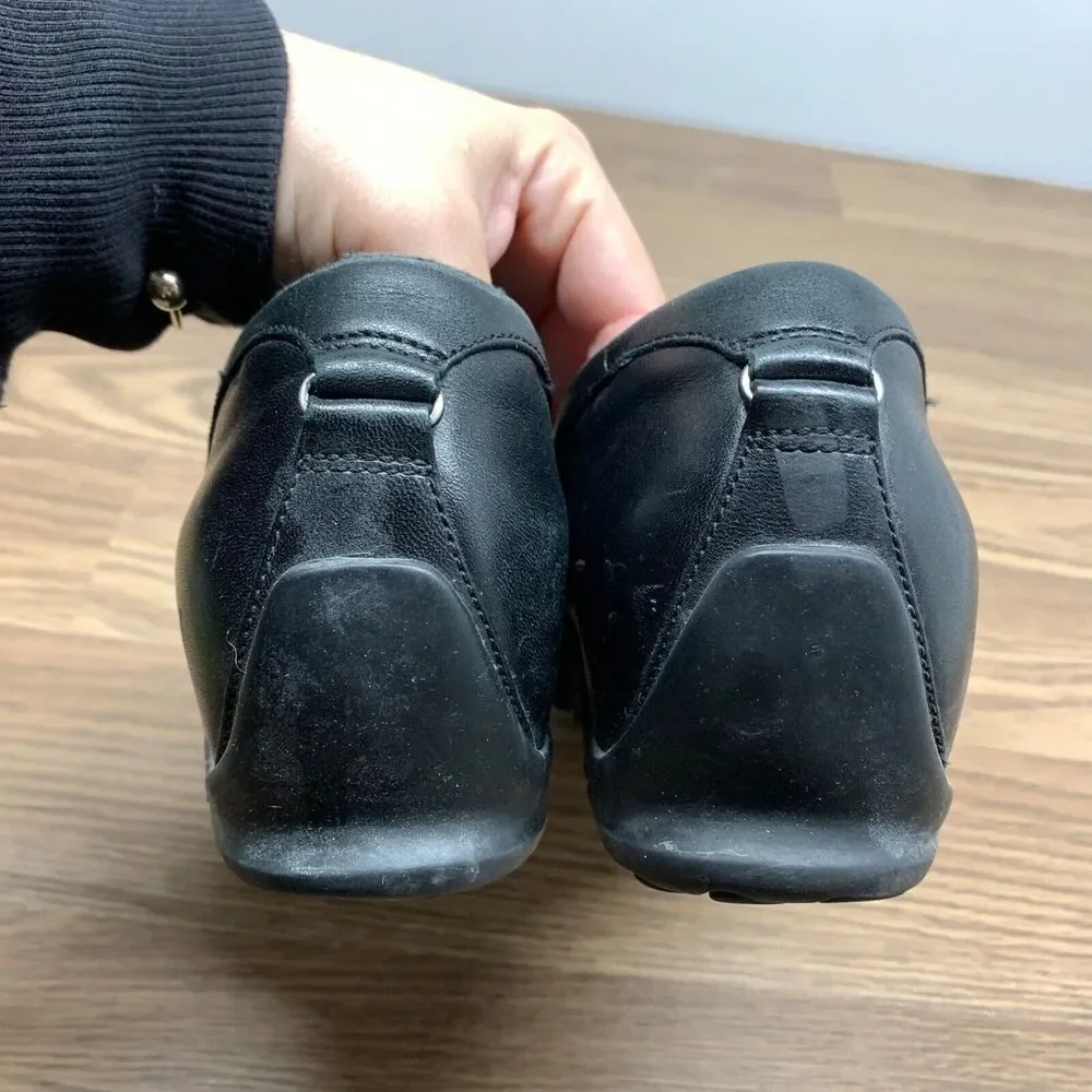Merrell Plaza Glide Loafers Women's Size‎ 9.5 Black Leather Shoes Wedge
